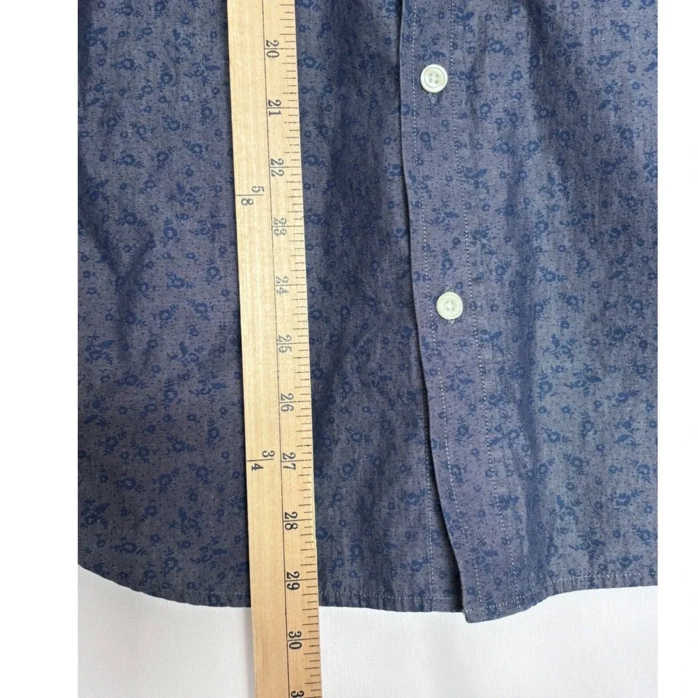 Banana Republic Soft Wash Mens Large Blue Floral Cotton Button Down Shirt L
